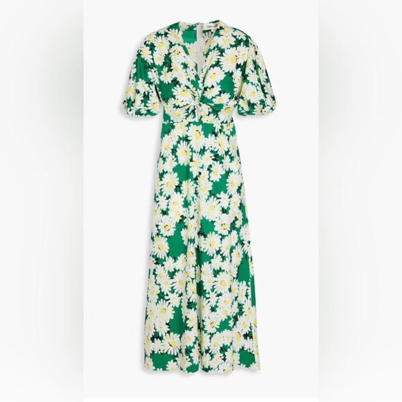 Diane Von Furstenberg Dresses & Skirts - Diane Von Furstenberg Majorie twisted floral cotton blend poplin midi dress